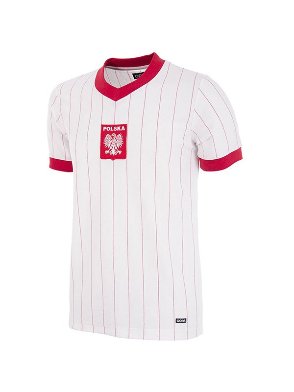 Poland domicile maillot rétro hommes premier uniforme de football en tête kit de sport maillot de football 1982